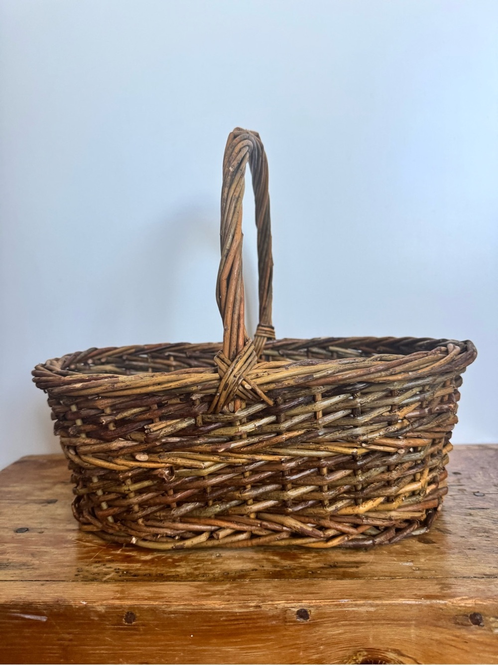 Vintage Woven Branch Twig Basket